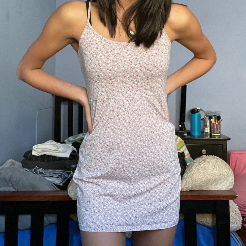 Pink floral brandy dress
